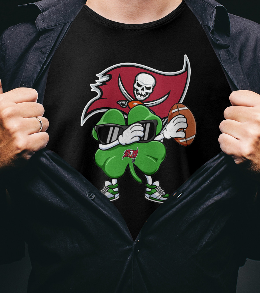 Tampa Bay Buccaneers Lucky Clover Football T-Shirt