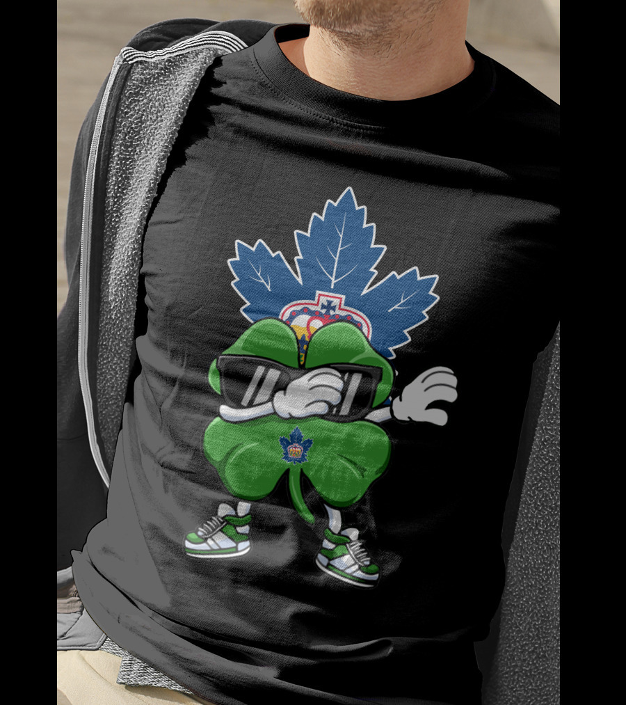 Toronto Marlies Clover Leaf Mascot With Sunglasses And Sneakers T-Shirt