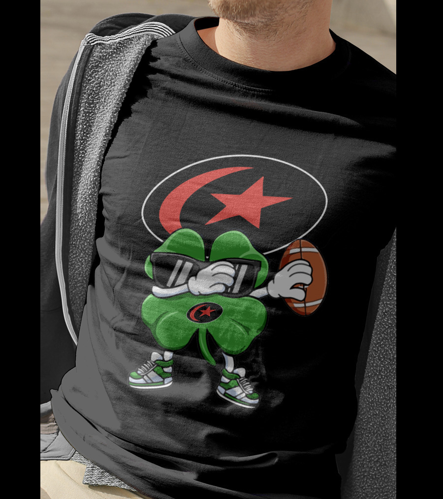 Saracens Rugby Lucky Clover Star Logo Football T-Shirt
