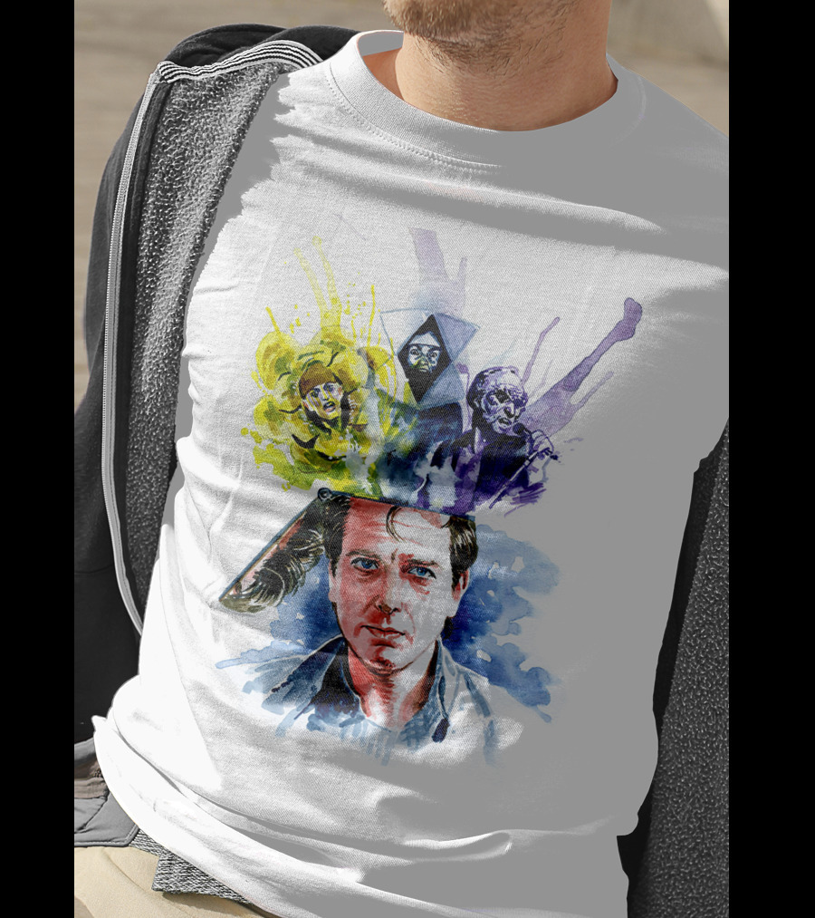 Peter Gabriel Watercolor Portrait With Surreal Artistic Elements T-Shirt