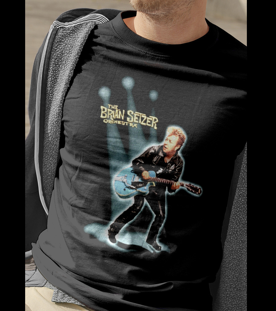 The Brian Setzer Orchestra Vintage Rockabilly Style Tone With Guitar T-Shirt