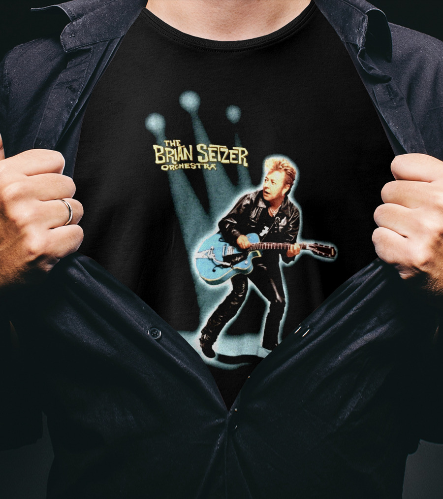 The Brian Setzer Orchestra Vintage Rockabilly Style Tone With Guitar T-Shirt