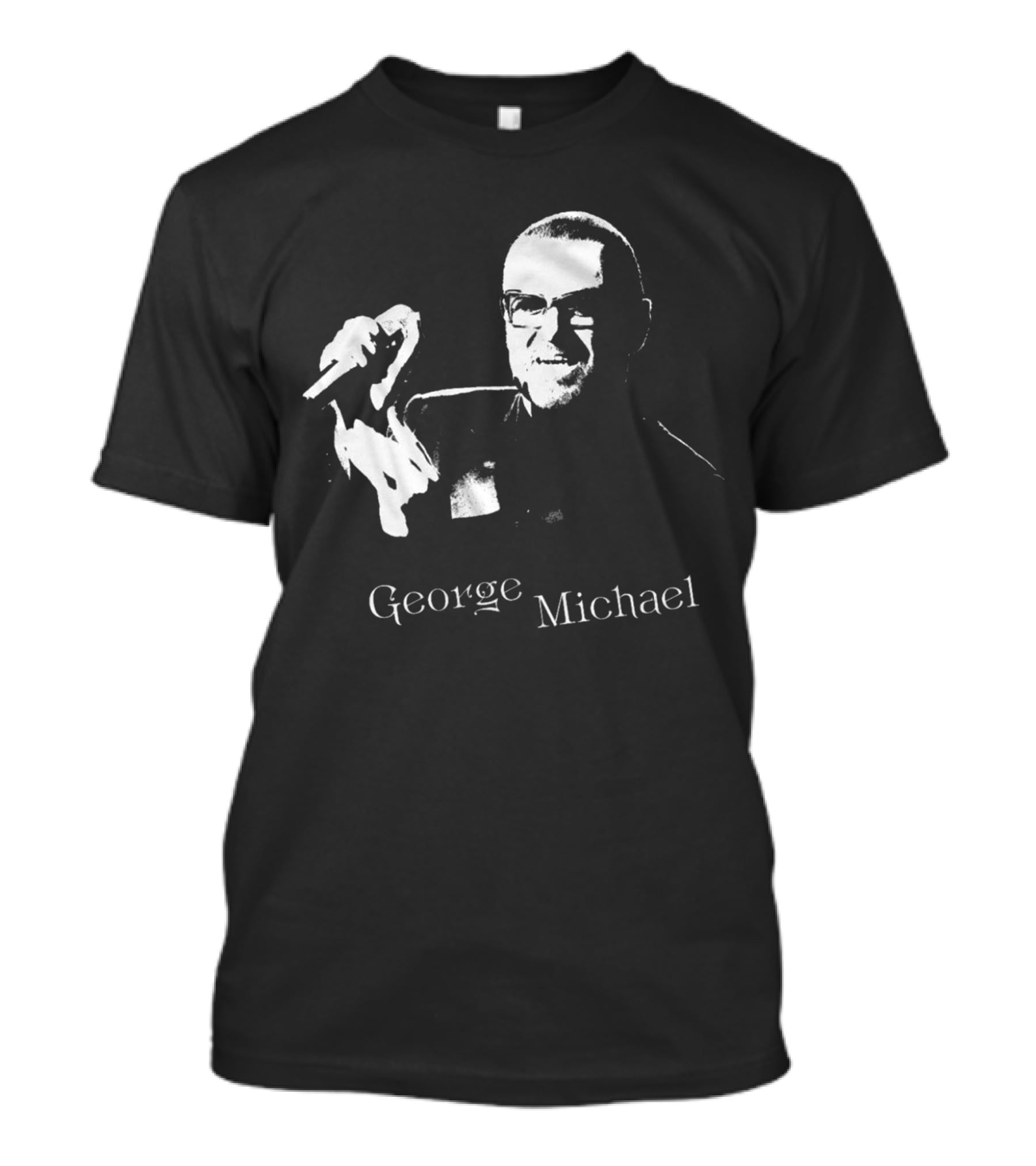 George Michael Monochrome Microphone T-Shirt