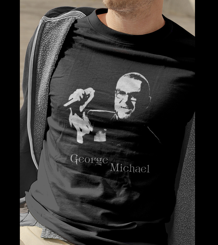 George Michael Monochrome Microphone T-Shirt