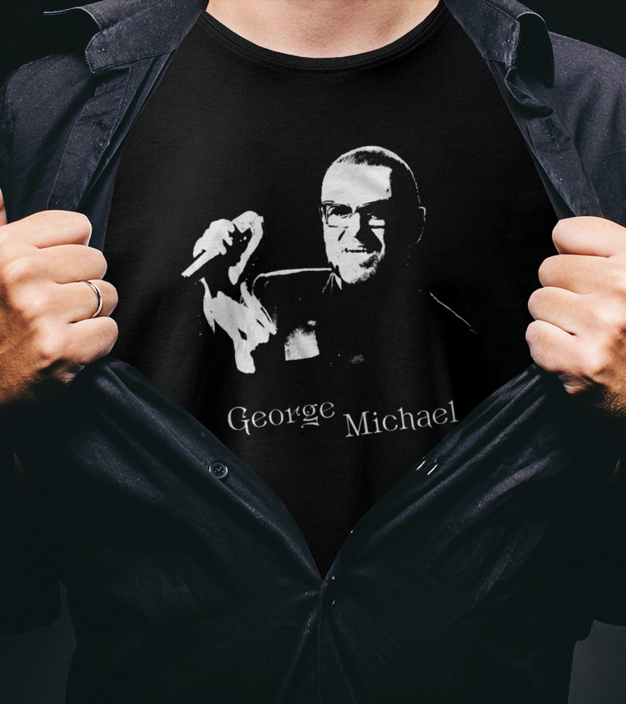 George Michael Monochrome Microphone T-Shirt