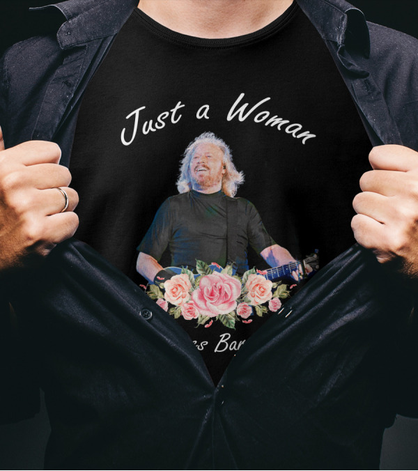 Just A Woman Who Loves Barry Gibb Manto Store Design 03 T-Shirt