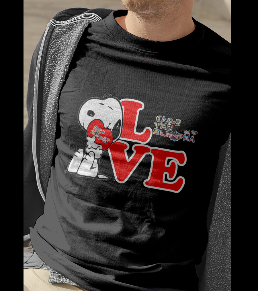 LOVE Snoopy With Cage The Elephant Heart T-Shirt