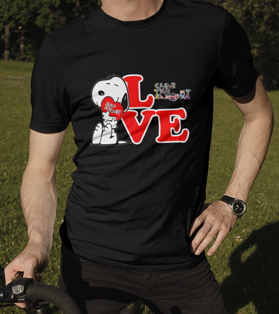 LOVE Snoopy With Cage The Elephant Heart T-Shirt