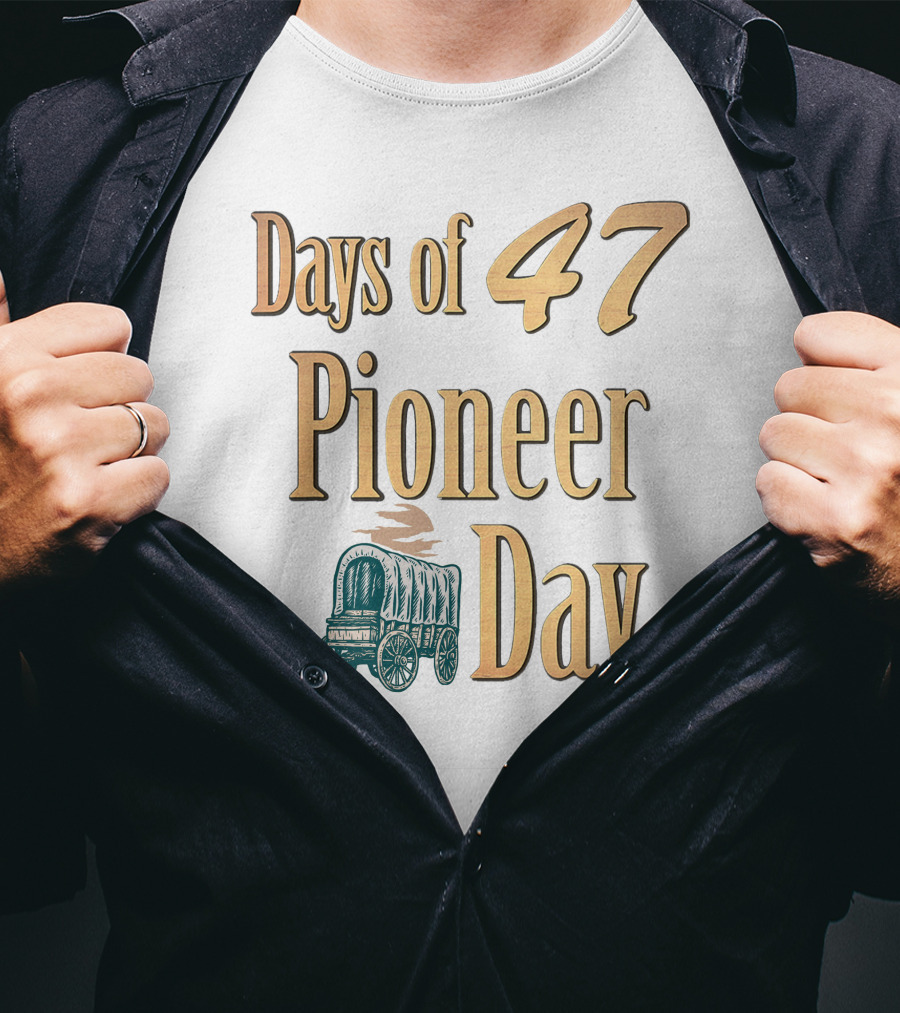 Days Of 47 Pioneer Day Covered Wagon T-Shirt