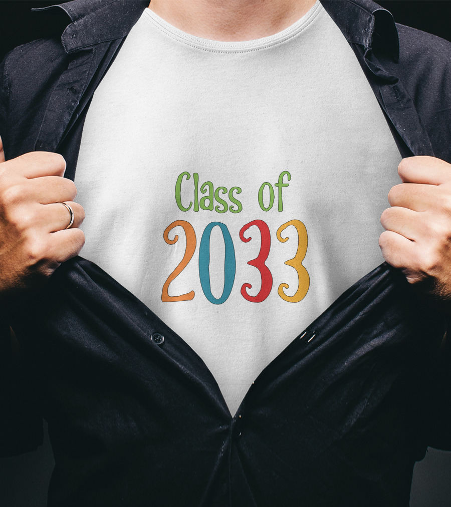Class Of 2033 Colorful Typography T-Shirt
