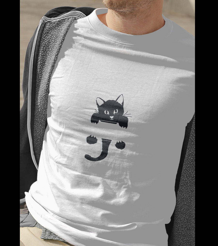 Cat Logo Shirt Playful Minimalist Feline T-Shirt