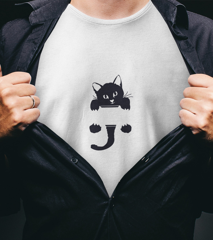 Cat Logo Shirt Playful Minimalist Feline T-Shirt