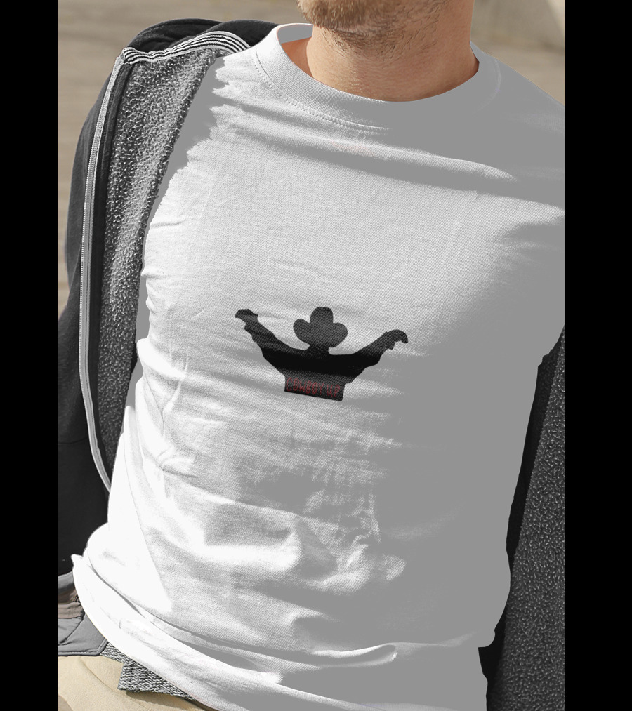 Cowboy Up Silhouette With Raised Arms T-Shirt