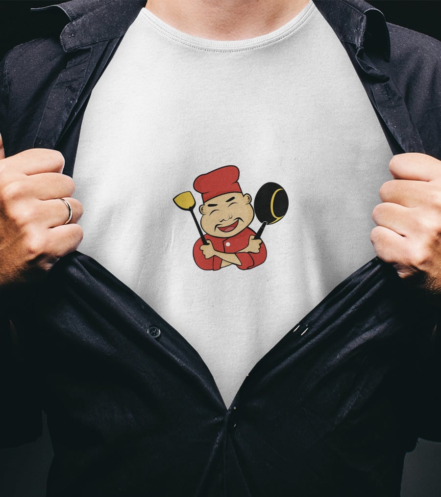 Jcook Chef Cartoon With Spatula And Pan T-Shirt