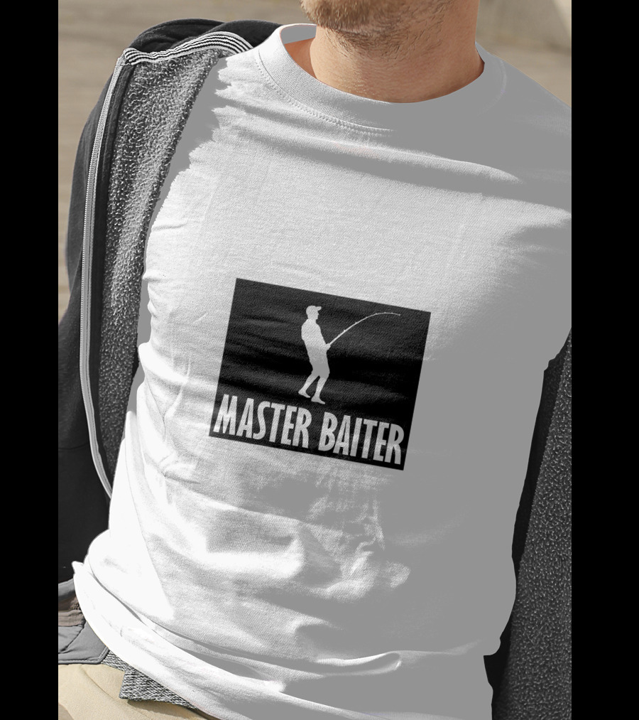 Master Baiter Fishing Silhouette Joke T-Shirt