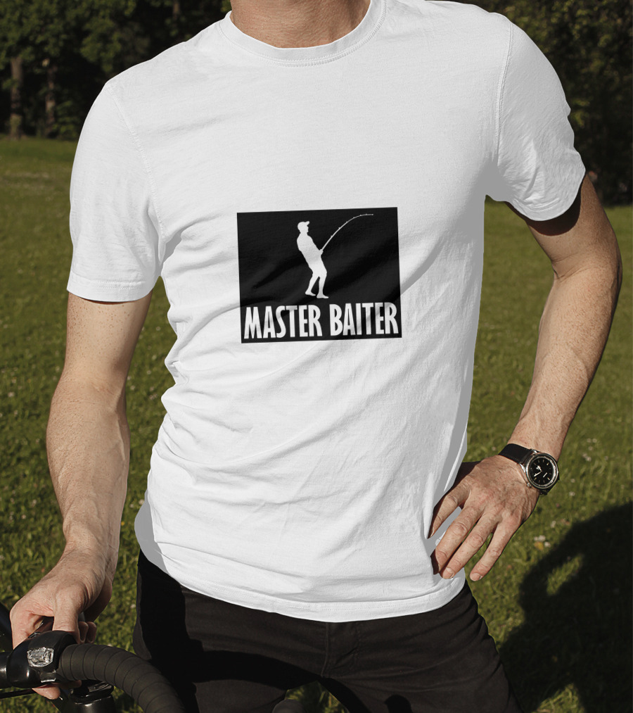 Master Baiter Fishing Silhouette Joke T-Shirt