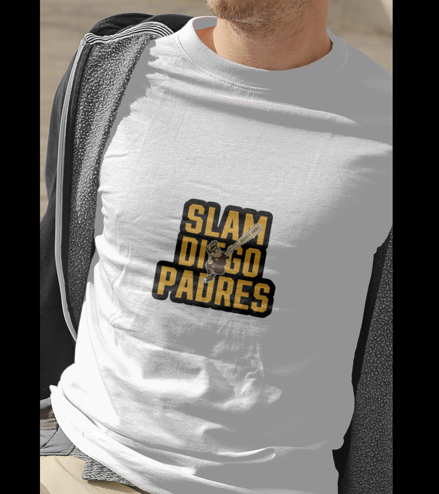 Slam Diego Padres Baseball Batting Comic T-Shirt