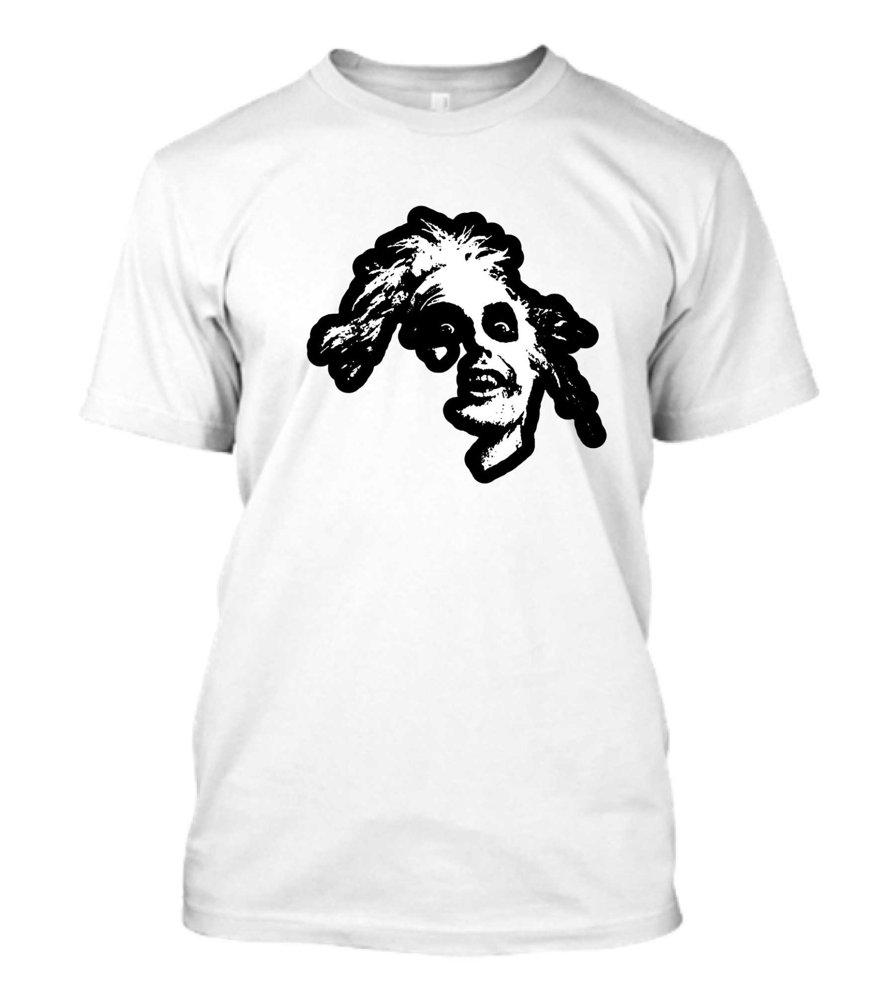Beetlejuice Face Distorted Black And White Character Expression T-Shirt
