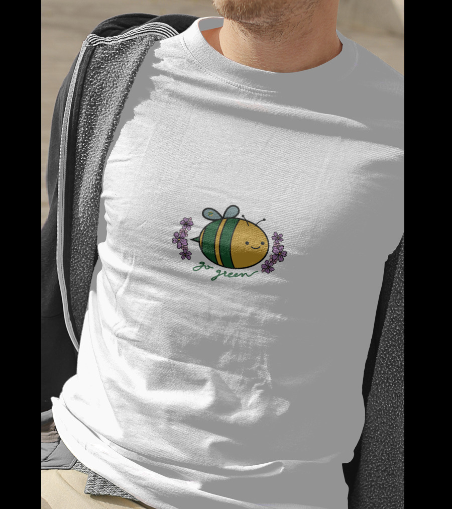 Go Green FlyQuest Bee With Flowers T-Shirt