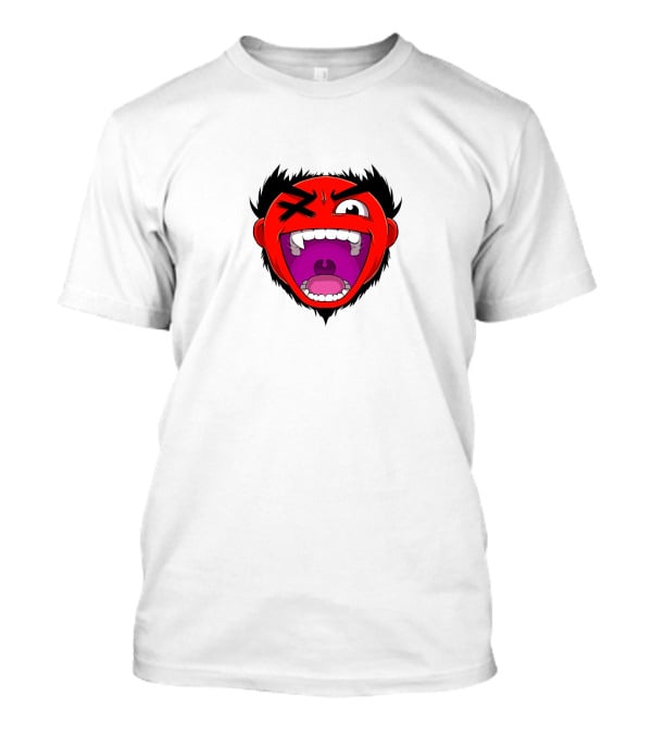 Cartoonz Screaming Red Face Character T-Shirt