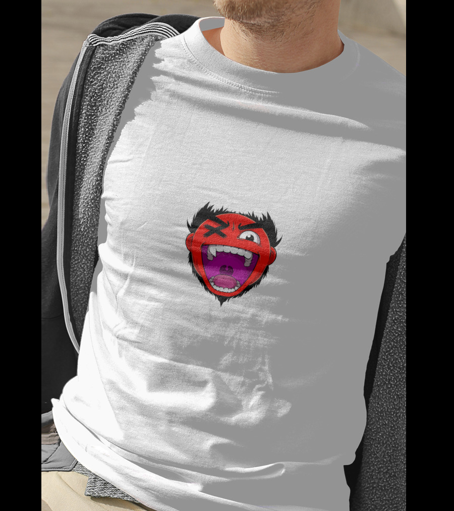 Cartoonz Screaming Red Face Character T-Shirt