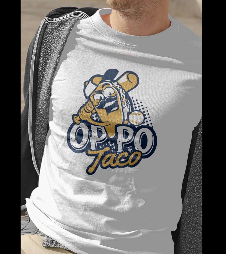 OPPO Taco Baseball Character With Bat And Ball T-Shirt