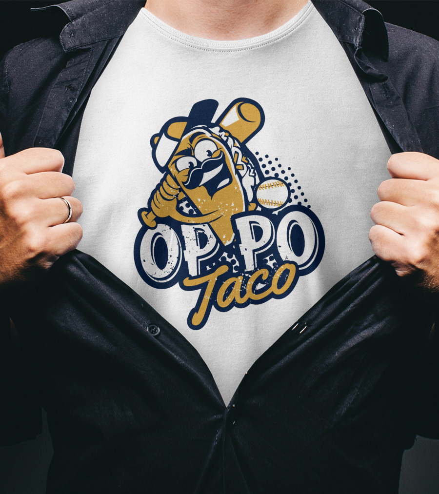OPPO Taco Baseball Character With Bat And Ball T-Shirt