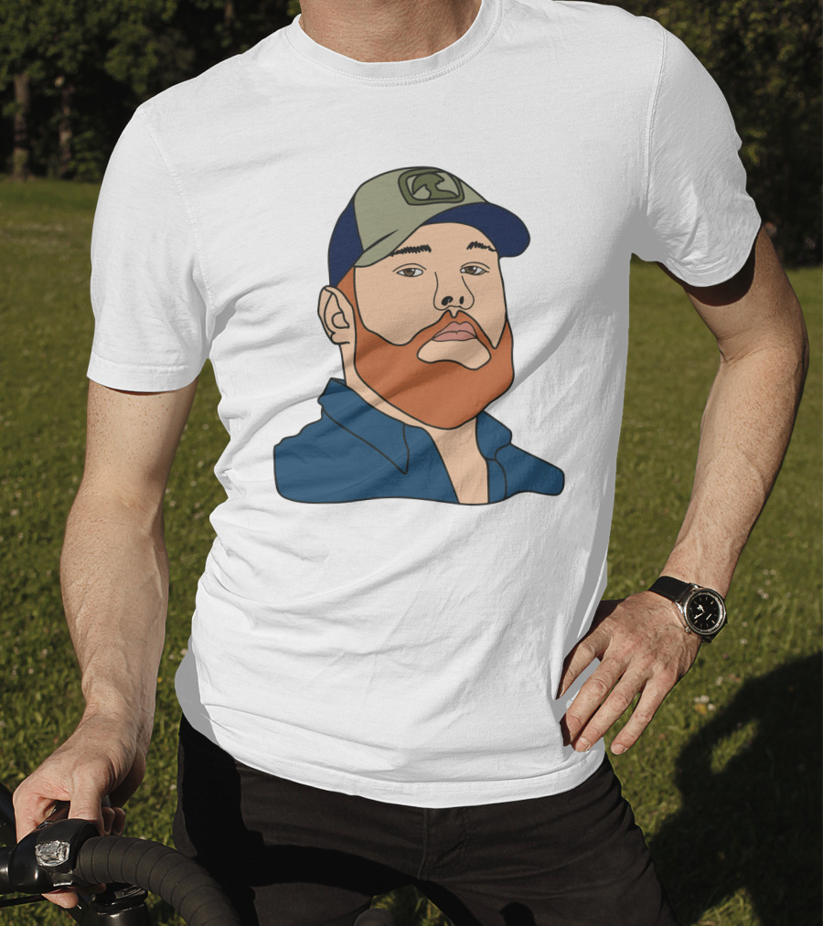 Luke Combs Portrait Hat And Beard T-Shirt