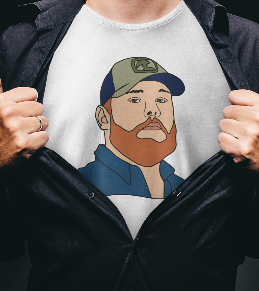 Luke Combs Portrait Hat And Beard T-Shirt