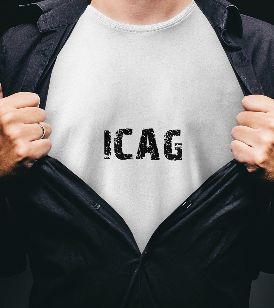 ICAG Distressed Lettering T-Shirt