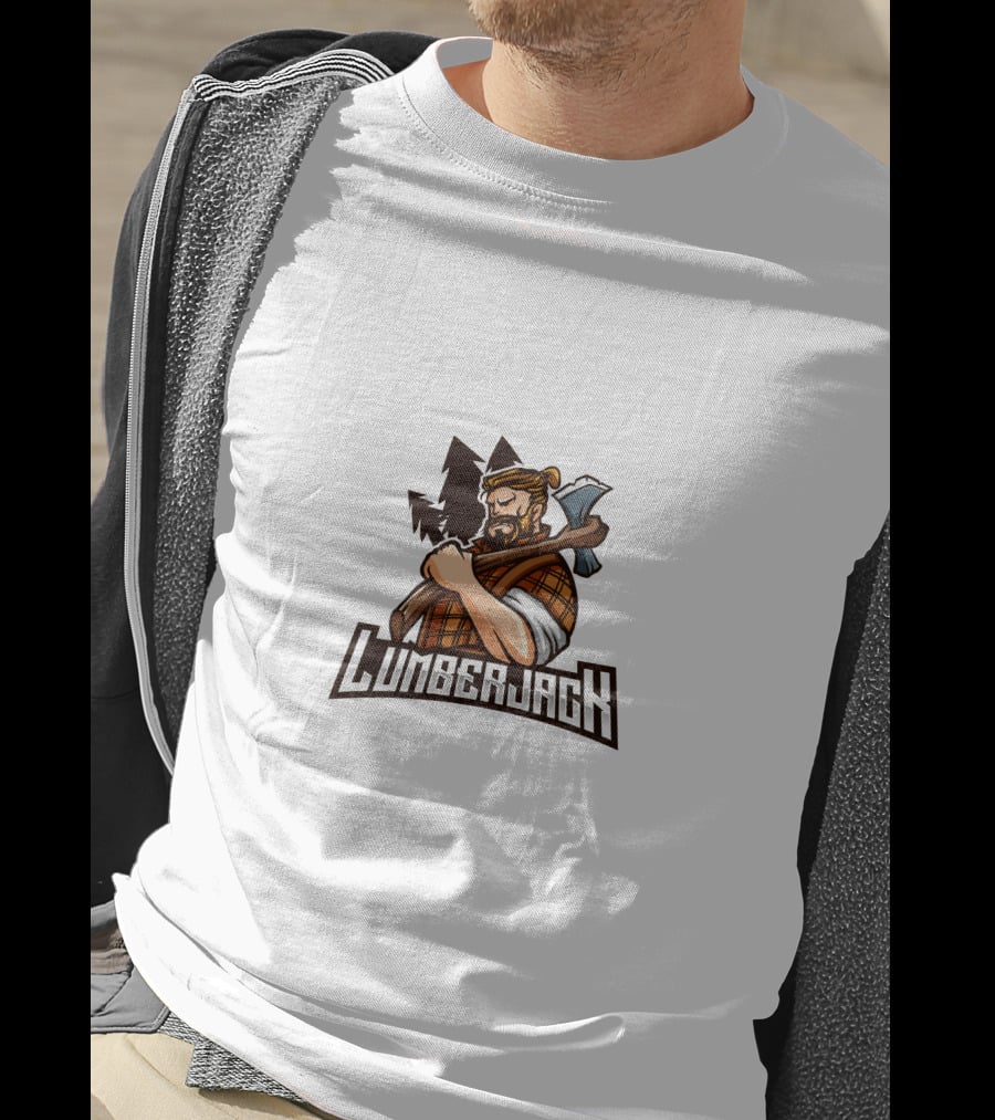 Lumberjack Axe Woodsman Plaid Flannel Woodcutter Forest Trees T-Shirt