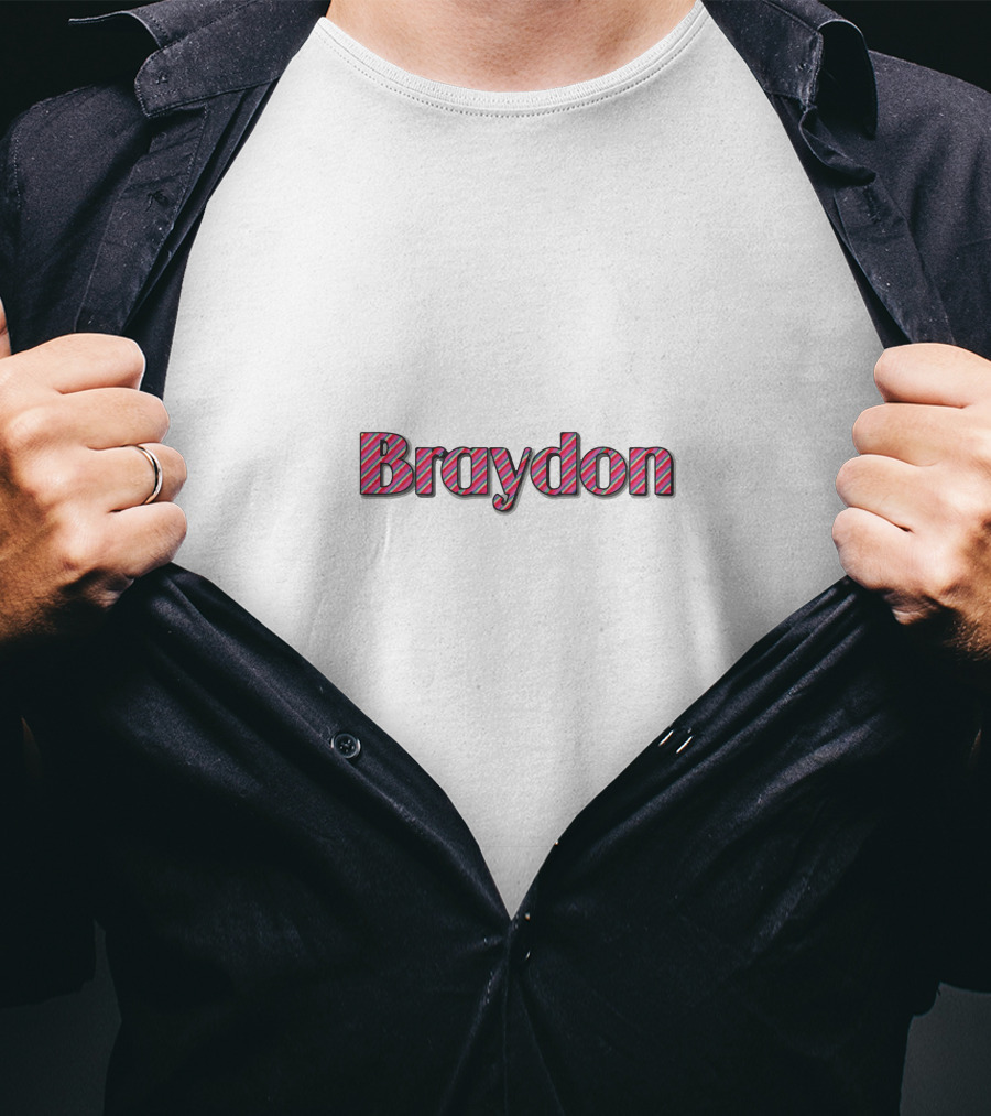 Braydon Price Striped Text T-Shirt