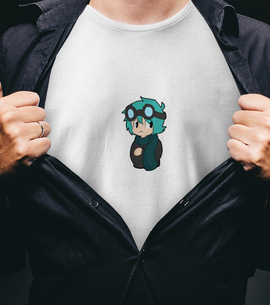 Dantdm Cartoon Character With Goggles And Scarf T-Shirt