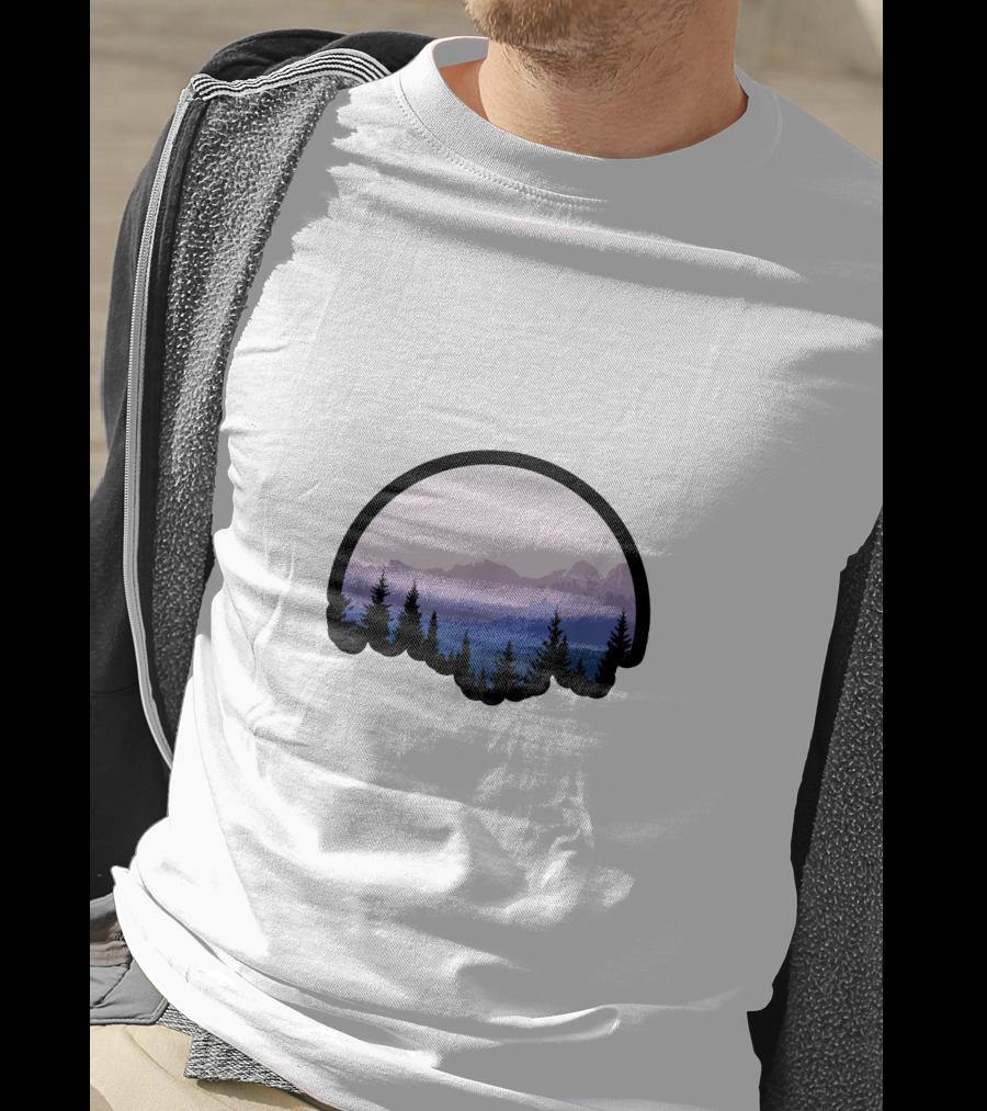 Mountain Strong Alpine Silhouette Forest Scene T-Shirt