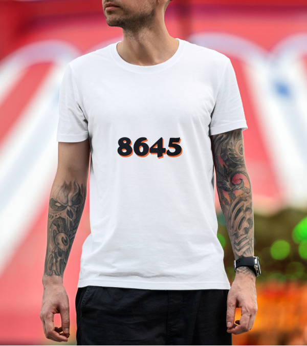Premium T-Shirt: 8645 Black and Orange Bold Numbers T-Shirt 8645 Black and Orange Bold Numbers T-Shirt