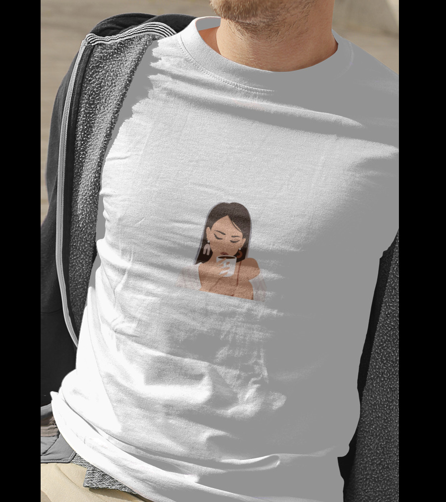 Tana Mongeau White Shirt Female Drinking Coffee T-Shirt
