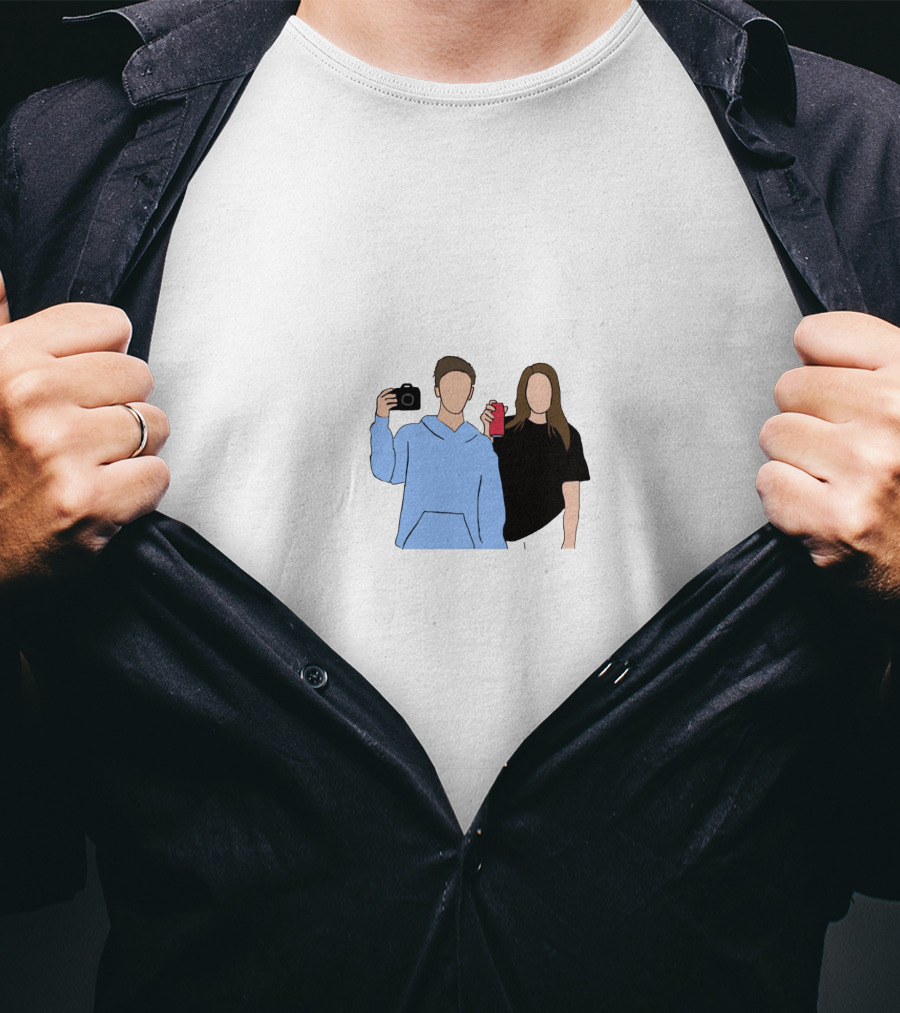 Sinjin Drowning Camera And Drink Duo T-Shirt
