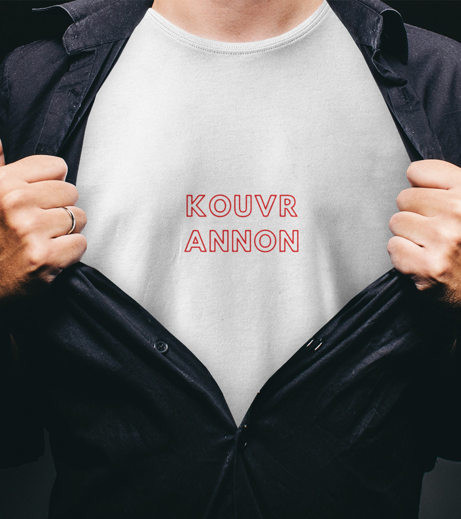 Kouvr Annon Red Outline Text T-Shirt