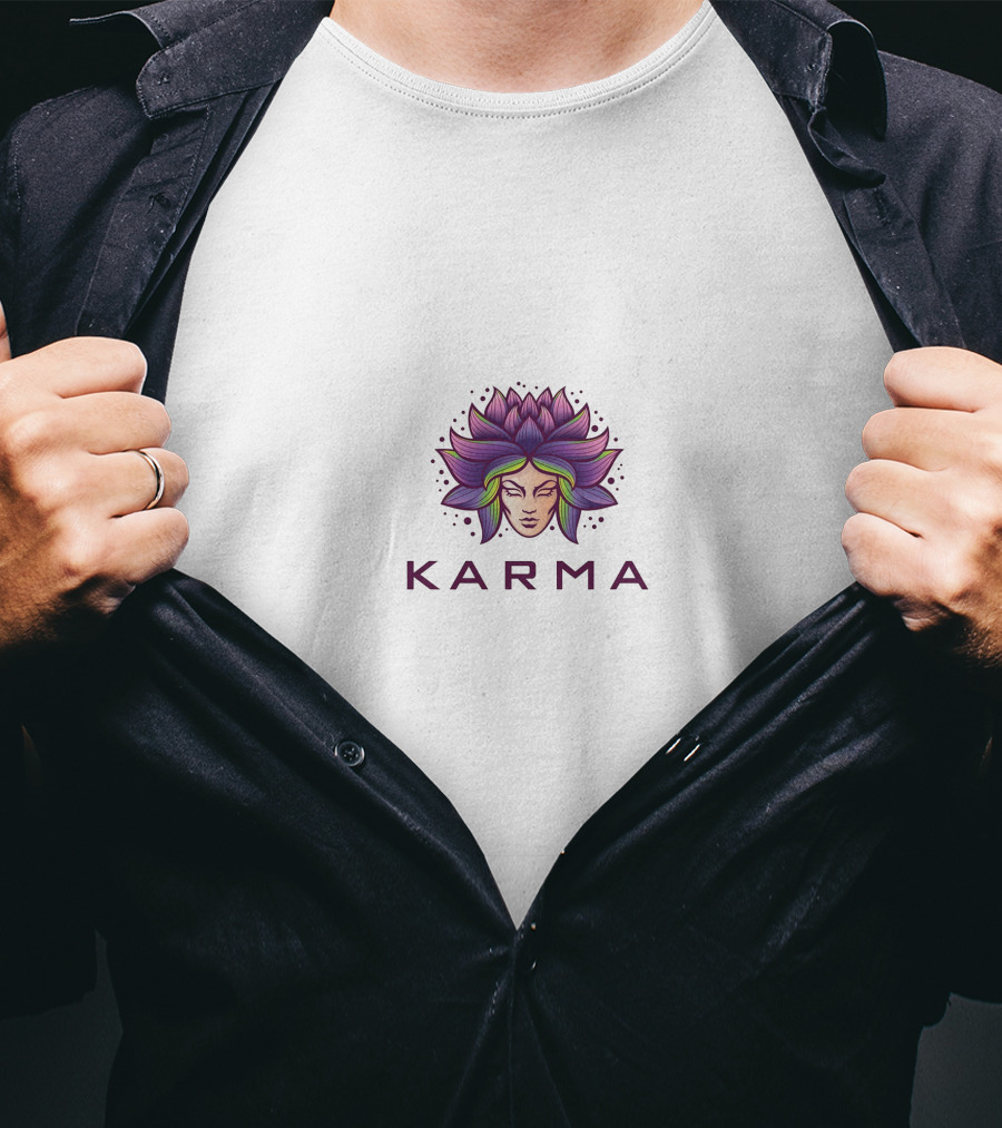 Karma LesDoMakeup Lotus Flower Head T-Shirt
