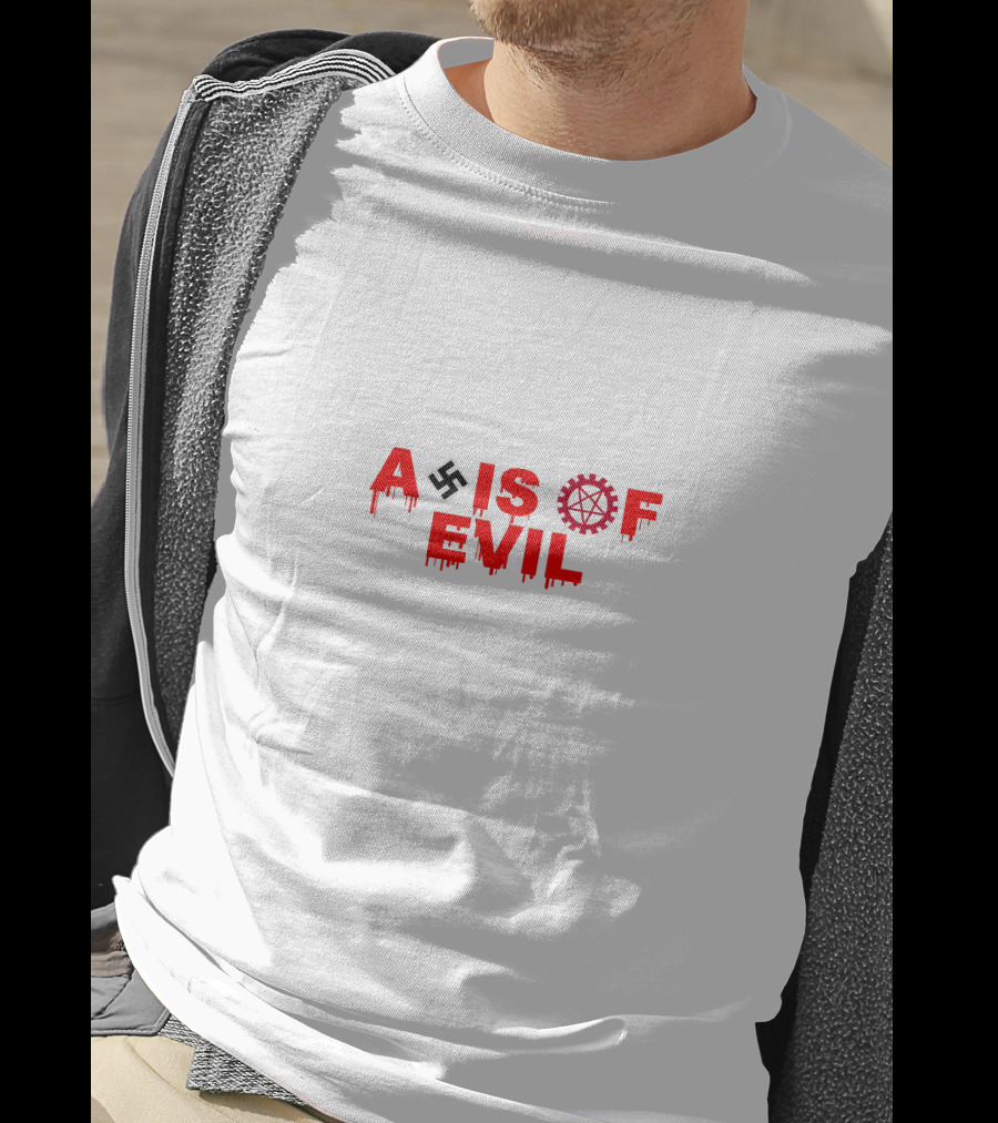 Axis Of Evil Swastika Gear Symbol Dripping T-Shirt