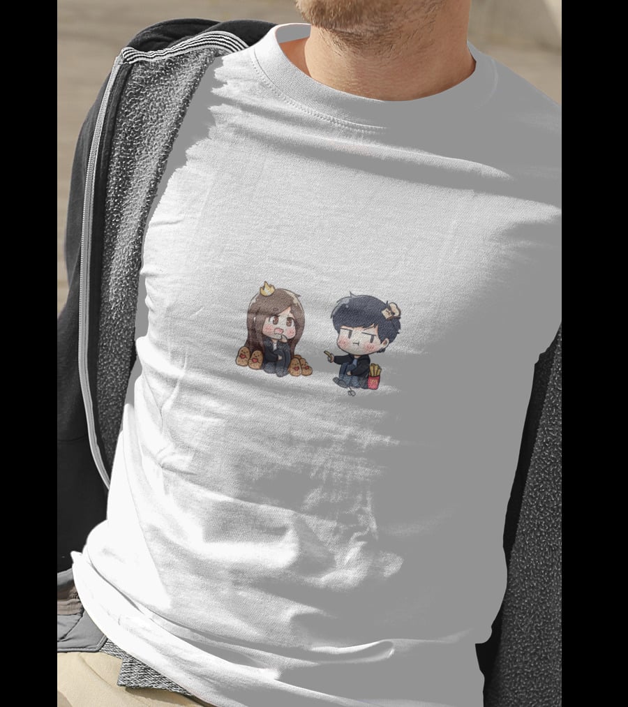 Offlinetv Cute Character Fry And Crown Cartoon Duo T-Shirt