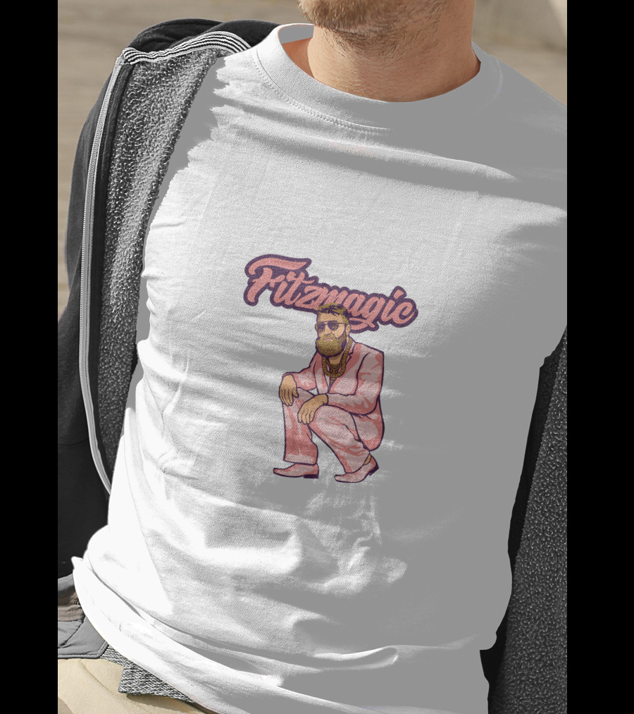 Fitzmagic Pink Suit Beard Sunglasses T-Shirt