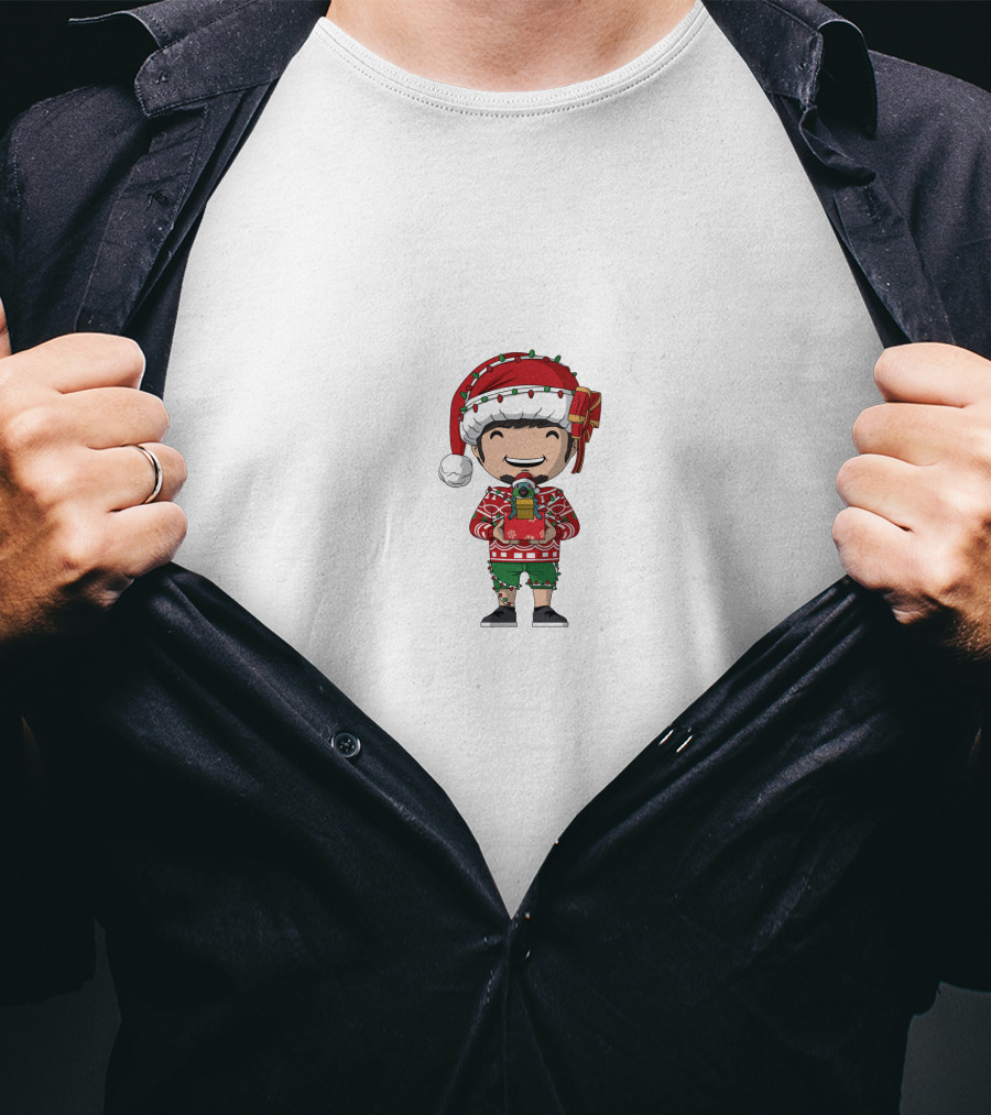 Youtooz Holiday Collectible Ugly Christmas Sweater Santa Hat T-Shirt
