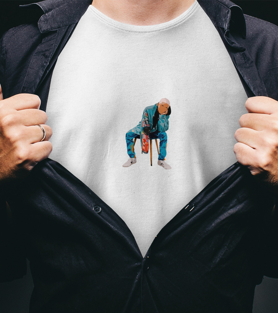 Jaden Smith Fashion Icon Sitting In Colorful T-Shirt