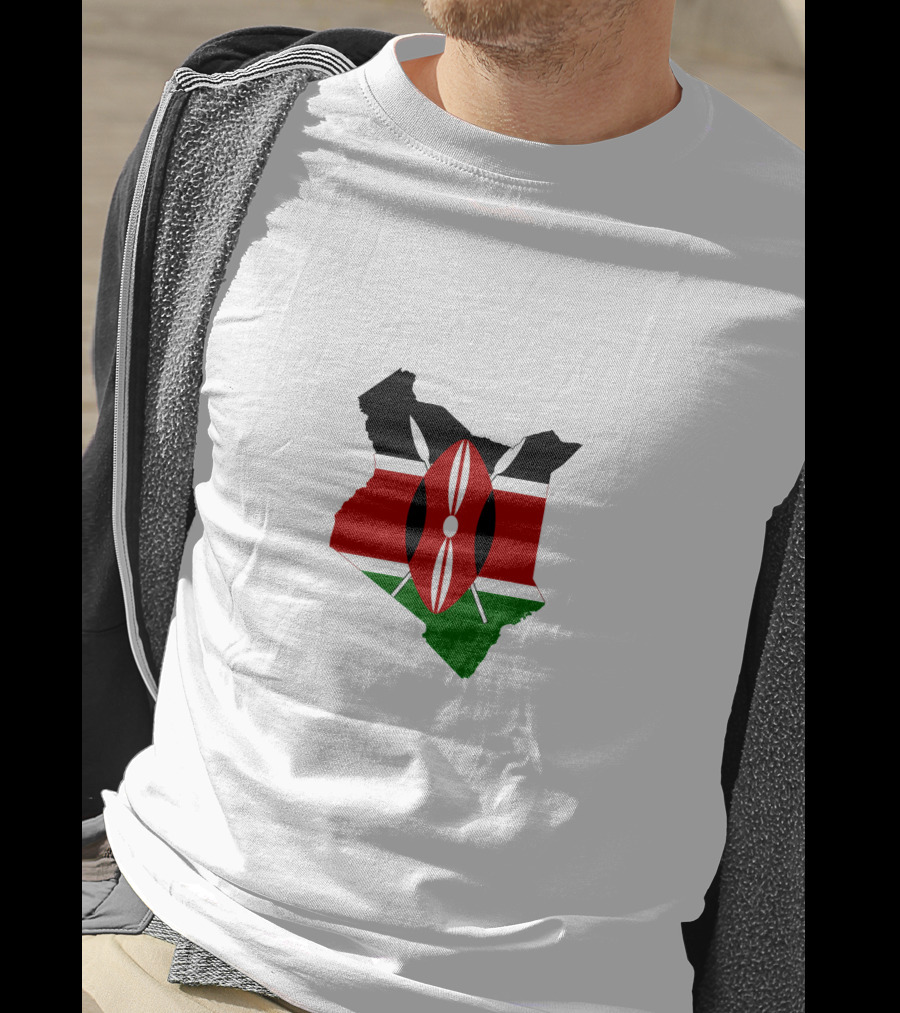Kenya Flag Map Emblem Badge T-Shirt