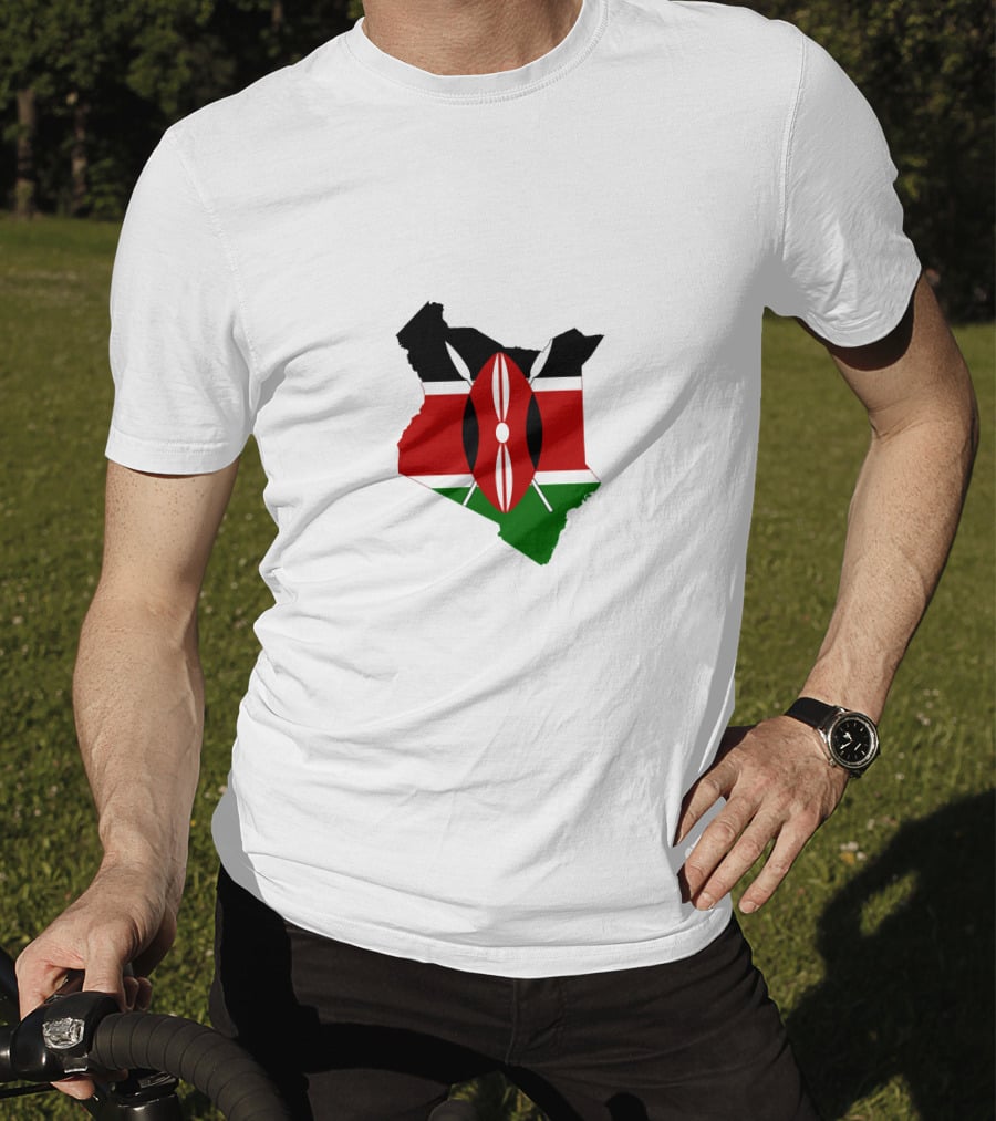 Kenya Flag Map Emblem Badge T-Shirt