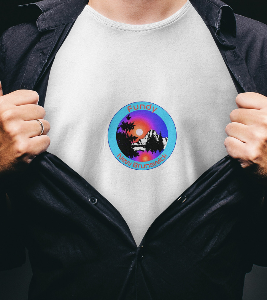 Fundy New Brunswick Sunset Mountain Scene T-Shirt