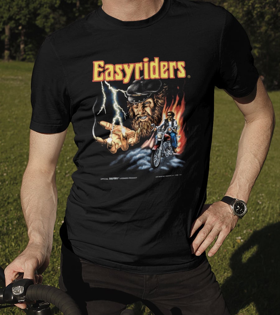 Easyriders Vintage 3D Emblem Lightning Biker Made In U.S.A T-Shirt