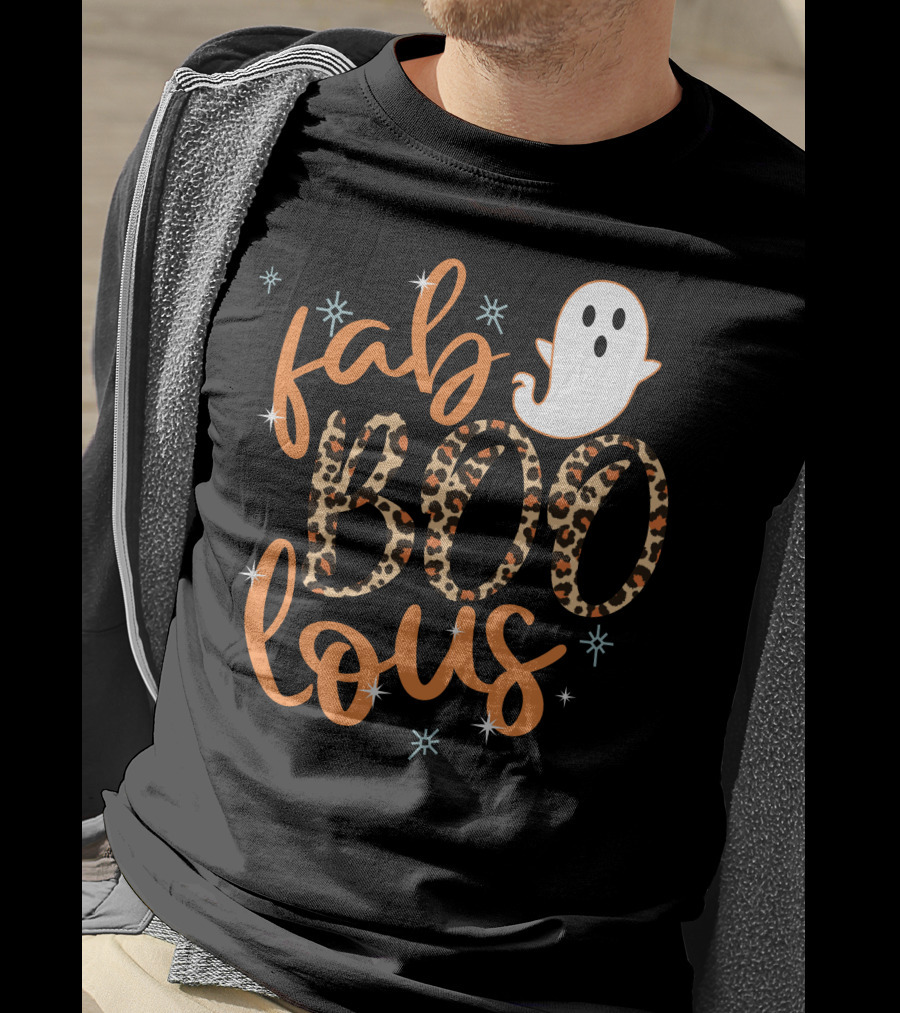 Faboolous Leopard Print Halloween Ghost T-Shirt