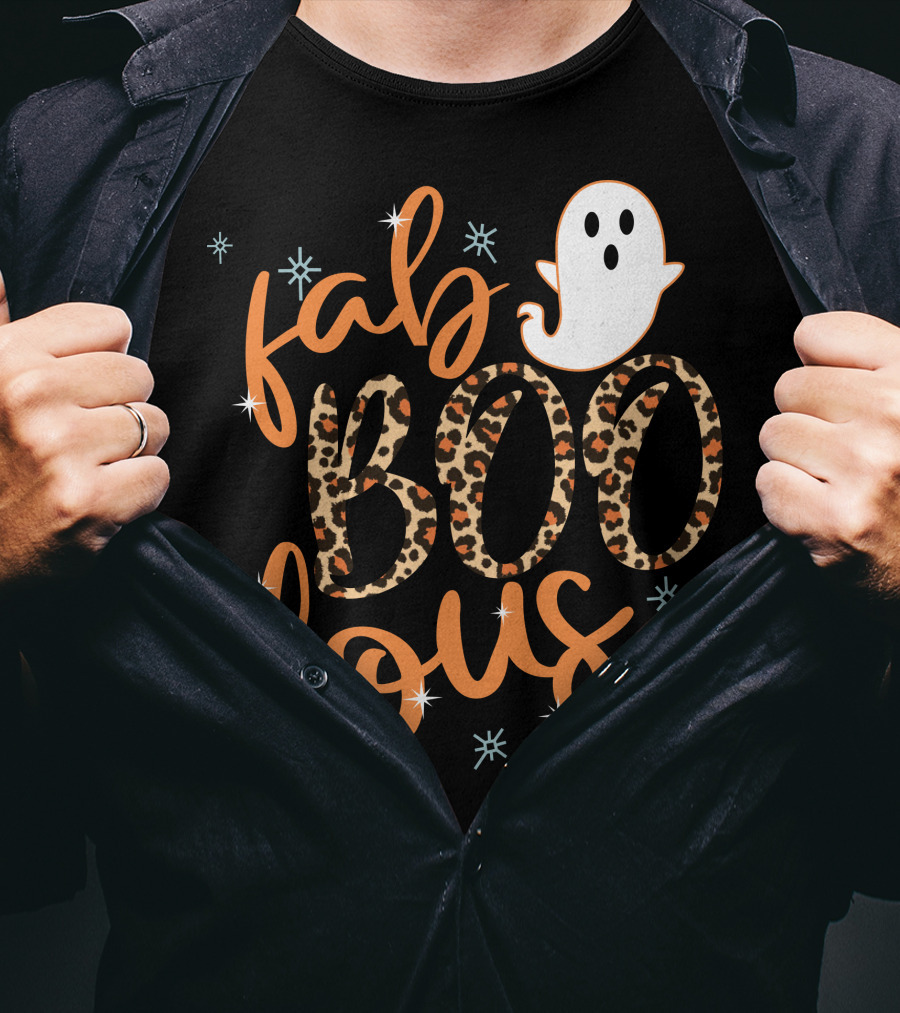 Faboolous Leopard Print Halloween Ghost T-Shirt